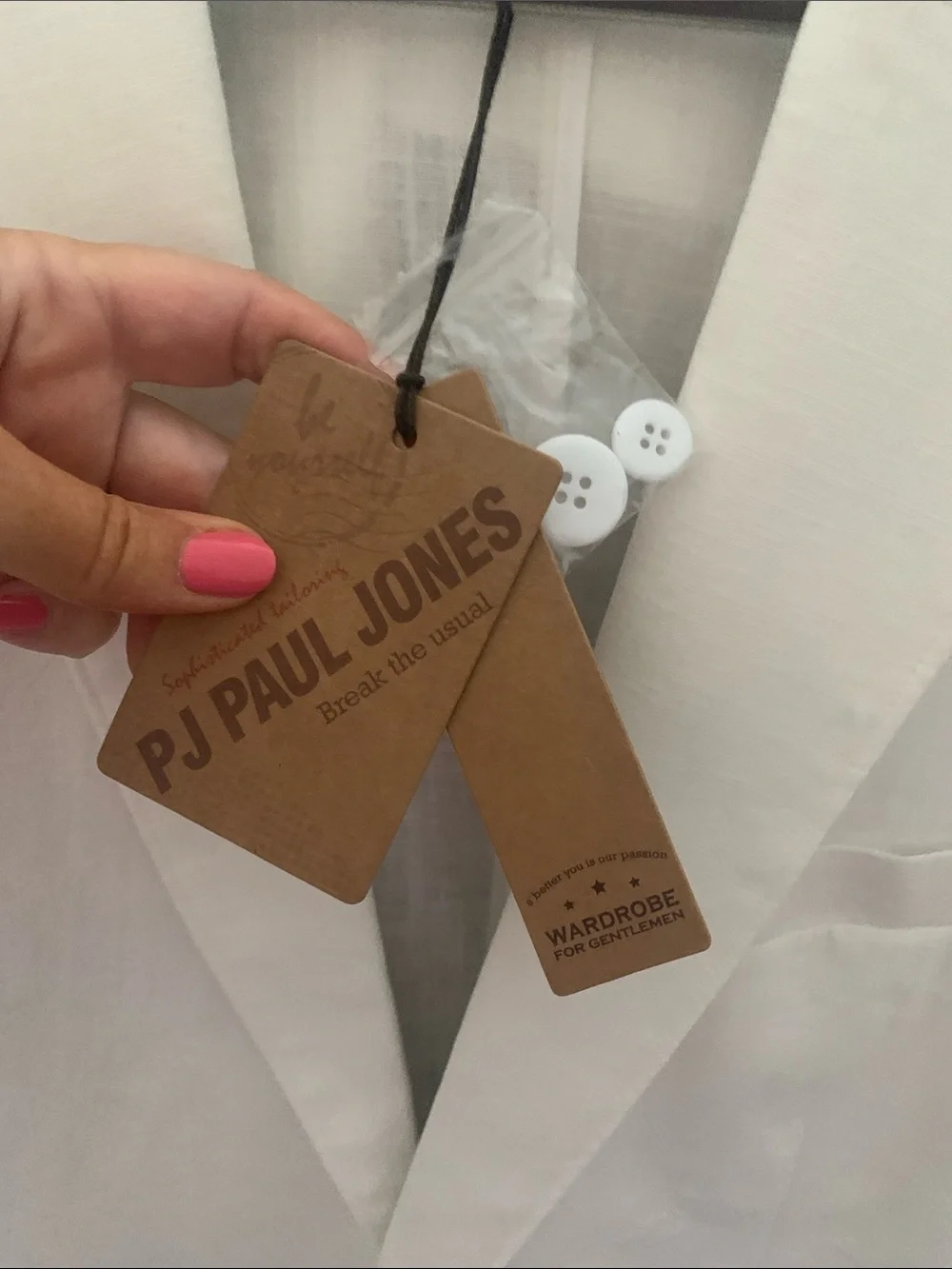 NWT. PJ Paul Jones White Single-Breasted Patch Pocket Blazer. XXL